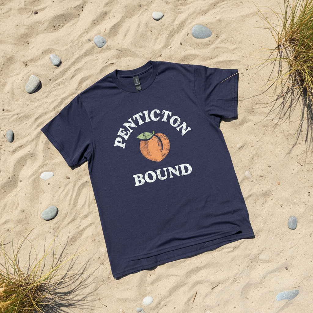 Navy Penticton Bound Tee flat lay