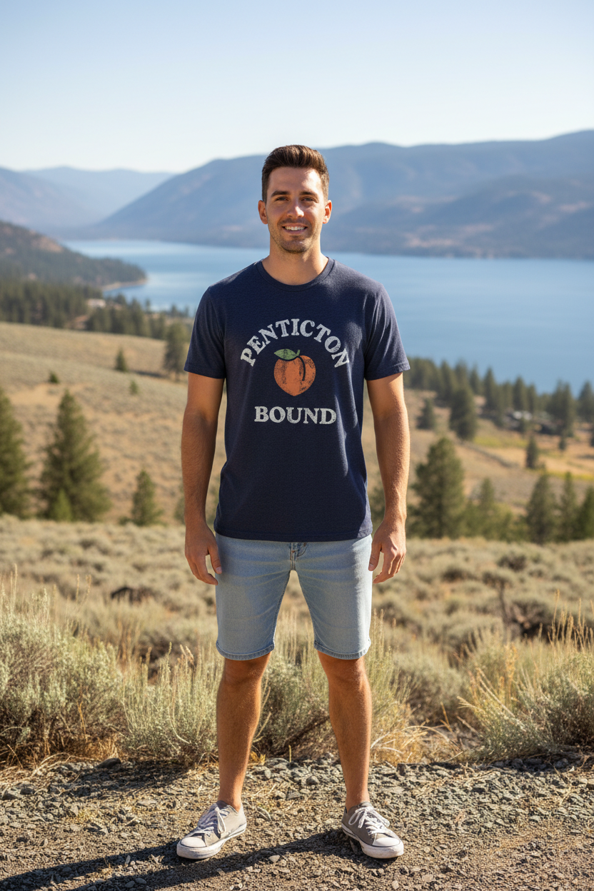 Navy Penticton Bound Tee male model