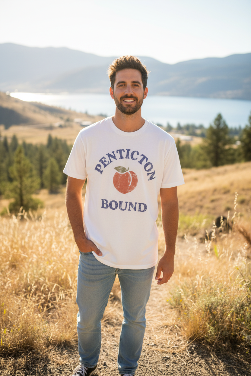 White Penticton Bound Tee male model