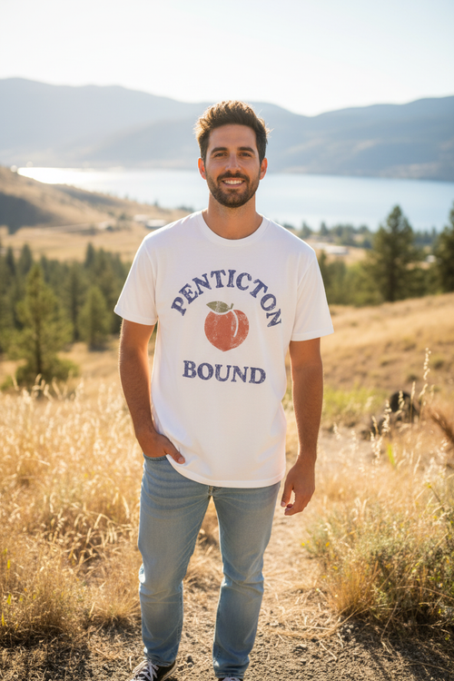 White Penticton Bound Tee male model